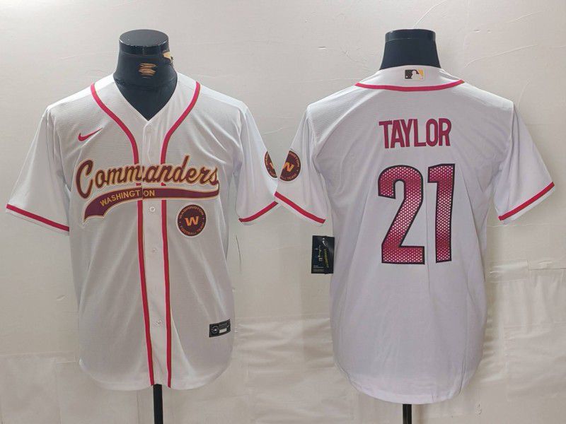 Men Washington Commanders #21 Taylor White Joint Name 2024 Nike Limited NFL Jersey style 3->washington commanders->NFL Jersey